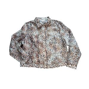 TravelSmith lightweight leopard print jacket laser-cut semi-sheer size XL